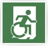 Accessible Means of Egress Icon Sticker Exit Sign