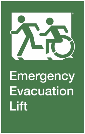 Emergency Evacuation Accessible Lift Signs | Accessible Exit Sign Project