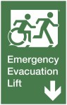 Emergency Evacuation Lift Right Hand Down Accessible Exit Sign Project Wheelchair Accessible Means of Egress Icon