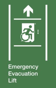 Emergency Evacuation Accessible Lift Signs | Accessible Exit Sign Project