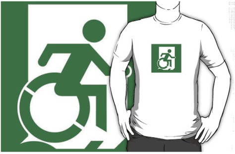Wheelie Man Exit Sign TM Logo Adult tee