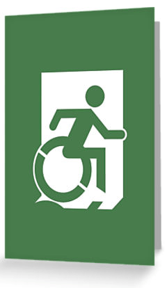 Wheelie Man Exit Sign TM Logo Greeting Card