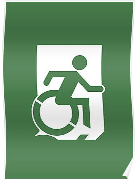 Wheelie Man Exit Sign TM Logo Poster