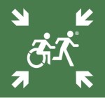 Emergency Evacuation Accessible Means of Egress Icon  Accessible Exit Refuge Safe Area Sign