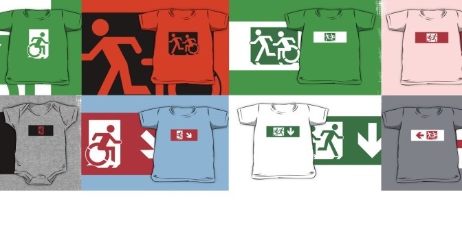 Accessible Means of Egress Exit Sign Kids T-Shirts