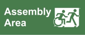 Emergency Evacuation Accessible Means of Egress Icon Accessible Exit Assembly Area 2
