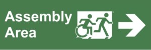 Emergency Evacuation Accessible Means of Egress Icon Accessible Exit Assembly Area 3