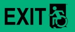 Left Hand Black on New Green Exit Wheelie Man Wheelchair Accessible Exit Sign