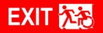 Left Hand Red on New Green Exit Running Man Wheelie Man Wheelchair Accessible Exit Sign