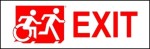 Right Hand Red on White Exit Running Man Wheelie Man Wheelchair Accessible Exit Sign