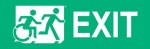 Right Hand White on New Green Exit Running Man Wheelie Man Wheelchair Accessible Exit Sign