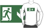 Running Man Fire Safety Exit Sign Emergency Evacuation Adult T-Shirt&nbsp;78