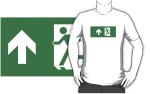 Running Man Fire Safety Exit Sign Emergency Evacuation Adult T-Shirt&nbsp;80