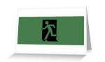 Running Man Fire Safety Exit Sign Emergency Evacuation Greeting Card&nbsp;1