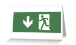 Running Man Fire Safety Exit Sign Emergency Evacuation Greeting Card&nbsp;125