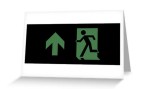 Running Man Fire Safety Exit Sign Emergency Evacuation Greeting Card&nbsp;64