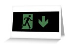 Running Man Fire Safety Exit Sign Emergency Evacuation Greeting Card&nbsp;66