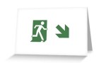 Running Man Fire Safety Exit Sign Emergency Evacuation Greeting Card&nbsp;80
