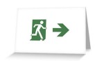 Running Man Fire Safety Exit Sign Emergency Evacuation Greeting Card&nbsp;82