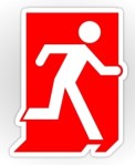 Running Man Fire Safety Exit Sign Emergency Evacuation Sticker Decals&nbsp;1