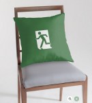 Running Man Fire Safety Exit Sign Emergency Evacuation Throw Pillow Cushion&nbsp;135