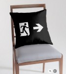 Running Man Fire Safety Exit Sign Emergency Evacuation Throw Pillow Cushion&nbsp;137