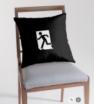 Running Man Fire Safety Exit Sign Emergency Evacuation Throw Pillow Cushion&nbsp;148