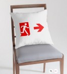 Running Man Fire Safety Exit Sign Emergency Evacuation Throw Pillow Cushion&nbsp;150