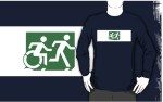 Accessible Exit Sign Project Wheelchair Wheelie Running Man Symbol Means of Egress Icon Disability Emergency Evacuation Fire Safety Adult T-shirt&nbsp;143