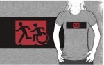 Accessible Exit Sign Project Wheelchair Wheelie Running Man Symbol Means of Egress Icon Disability Emergency Evacuation Fire Safety Adult T-shirt&nbsp;162