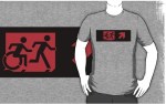 Accessible Exit Sign Project Wheelchair Wheelie Running Man Symbol Means of Egress Icon Disability Emergency Evacuation Fire Safety Adult T-shirt&nbsp;210