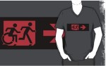 Accessible Exit Sign Project Wheelchair Wheelie Running Man Symbol Means of Egress Icon Disability Emergency Evacuation Fire Safety Adult T-shirt 212
