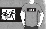 Accessible Exit Sign Project Wheelchair Wheelie Running Man Symbol Means of Egress Icon Disability Emergency Evacuation Fire Safety Adult T-shirt&nbsp;278