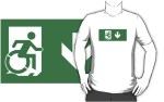 Accessible Exit Sign Project Wheelchair Wheelie Running Man Symbol Means of Egress Icon Disability Emergency Evacuation Fire Safety Adult t-shirt&nbsp;4