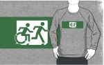 Accessible Exit Sign Project Wheelchair Wheelie Running Man Symbol Means of Egress Icon Disability Emergency Evacuation Fire Safety Adult T-shirt&nbsp;444