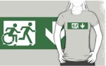 Accessible Exit Sign Project Wheelchair Wheelie Running Man Symbol Means of Egress Icon Disability Emergency Evacuation Fire Safety Adult T-shirt&nbsp;446