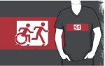 Accessible Exit Sign Project Wheelchair Wheelie Running Man Symbol Means of Egress Icon Disability Emergency Evacuation Fire Safety Adult T-shirt&nbsp;517