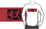 Accessible Exit Sign Project Wheelchair Wheelie Running Man Symbol Means of Egress Icon Disability Emergency Evacuation Fire Safety Adult T-shirt&nbsp;539