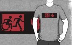 Accessible Exit Sign Project Wheelchair Wheelie Running Man Symbol Means of Egress Icon Disability Emergency Evacuation Fire Safety Adult T-shirt&nbsp;563