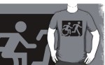 Accessible Exit Sign Project Wheelchair Wheelie Running Man Symbol Means of Egress Icon Disability Emergency Evacuation Fire Safety Adult T-shirt&nbsp;59