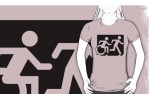 Accessible Exit Sign Project Wheelchair Wheelie Running Man Symbol Means of Egress Icon Disability Emergency Evacuation Fire Safety Adult T-shirt&nbsp;61