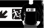 Accessible Exit Sign Project Wheelchair Wheelie Running Man Symbol Means of Egress Icon Disability Emergency Evacuation Fire Safety Adult T-shirt&nbsp;638