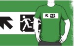 Accessible Exit Sign Project Wheelchair Wheelie Running Man Symbol Means of Egress Icon Disability Emergency Evacuation Fire Safety Adult T-shirt 656