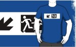 Accessible Exit Sign Project Wheelchair Wheelie Running Man Symbol Means of Egress Icon Disability Emergency Evacuation Fire Safety Adult T-shirt&nbsp;658