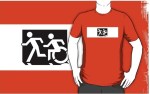 Accessible Exit Sign Project Wheelchair Wheelie Running Man Symbol Means of Egress Icon Disability Emergency Evacuation Fire Safety Adult T-shirt&nbsp;660