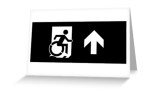 Accessible Exit Sign Project Wheelchair Wheelie Running Man Symbol Means of Egress Icon Disability Emergency Evacuation Fire Safety Greeting Card&nbsp;123