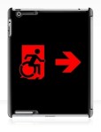 Accessible Exit Sign Project Wheelchair Wheelie Running Man Symbol Means of Egress Icon Disability Emergency Evacuation Fire Safety iPad Case&nbsp;104