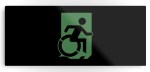 Accessible Exit Sign Project Wheelchair Wheelie Running Man Symbol Means of Egress Icon Disability Emergency Evacuation Fire Safety Metal Printed&nbsp;65