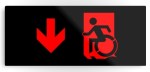 Accessible Exit Sign Project Wheelchair Wheelie Running Man Symbol Means of Egress Icon Disability Emergency Evacuation Fire Safety Metal Printed&nbsp;86