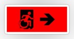 Accessible Exit Sign Project Wheelchair Wheelie Running Man Symbol Means of Egress Icon Disability Emergency Evacuation Fire Safety Sticker 129